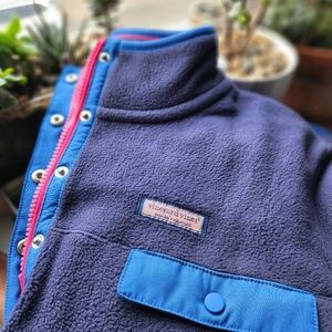 Vineyard Vines Harbor Fleece Quarter-Snap - Nautical Navy - Women's Size L